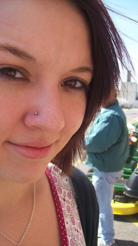 close-up. friends. nose piercing