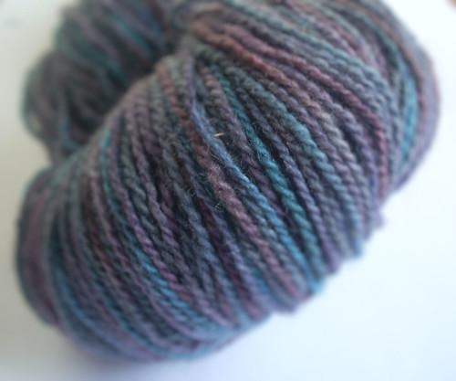 blue yarn closeup