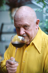 James Beard with red wine