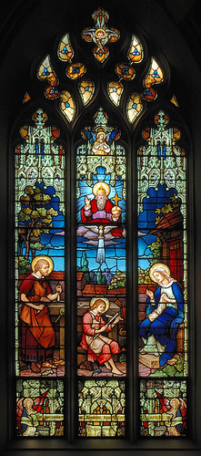 Saint Alphonsus Liguori Roman Catholic Church, in Saint Louis, Missouri, USA - stained glass window of the Holy Family