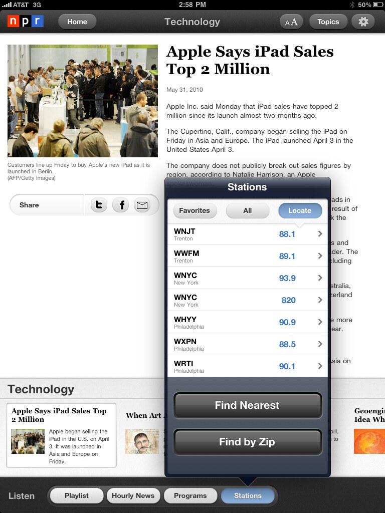 NPR for iPad