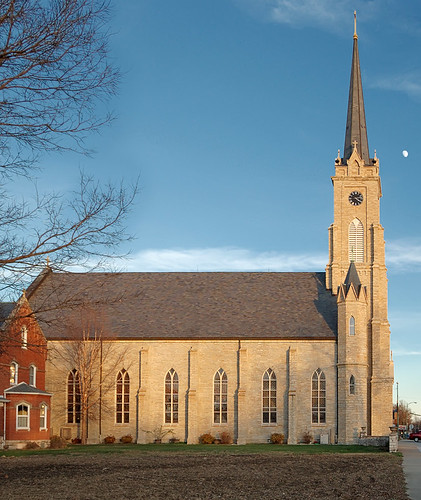Saint Dominic Roman Catholic Church, in Breese, Illinois, USA - exterior side
