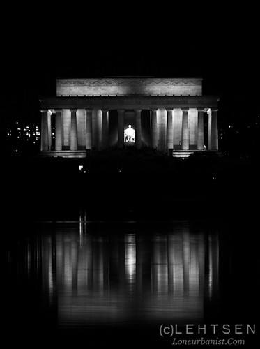 Taken across the Lincoln Reflecting Pool from the World War II Memorial at 