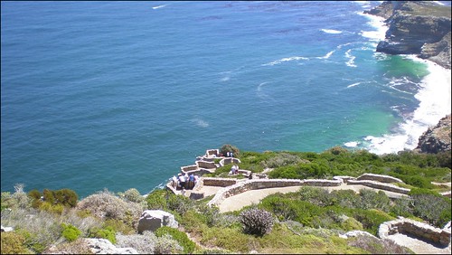 Looking down from the lighthouse at Cape Point