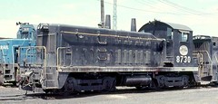 Indiana Harbor Belt Railroad EMD NW-2 # 8730 in Blue Island Illinois. June 1975