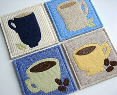A Tea Party with Alice - Wool Trivet & Coaster Set from Sheep in a Heap