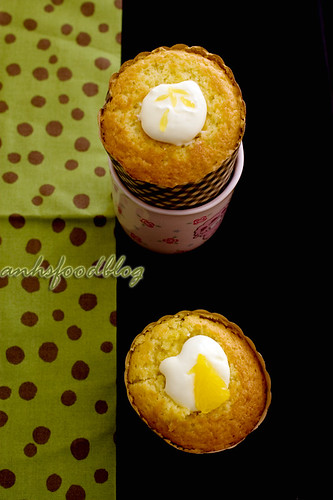 Orange chiffon cupcakes with orange blossom scented cream