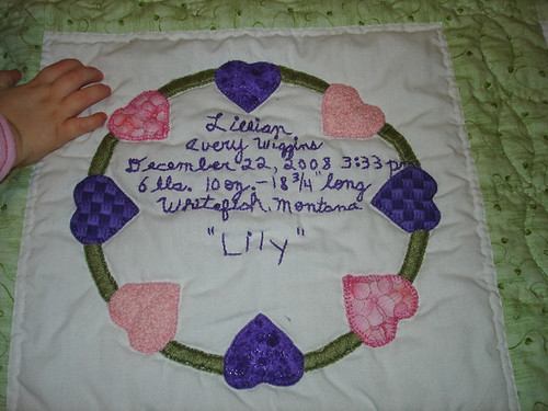 Lily's special quilt