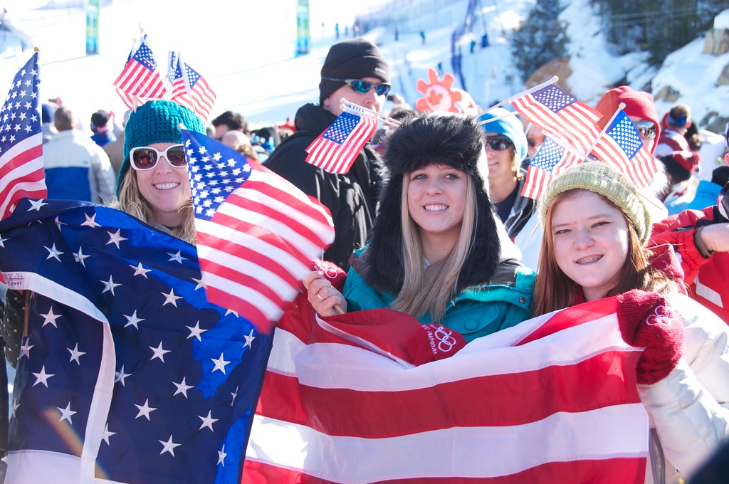 American Fans at Women's Super G at Whistler Creekside
