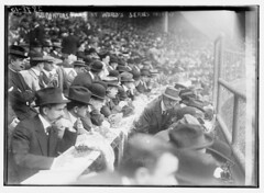 [Reporters at Polo Grounds, New York, during 1...