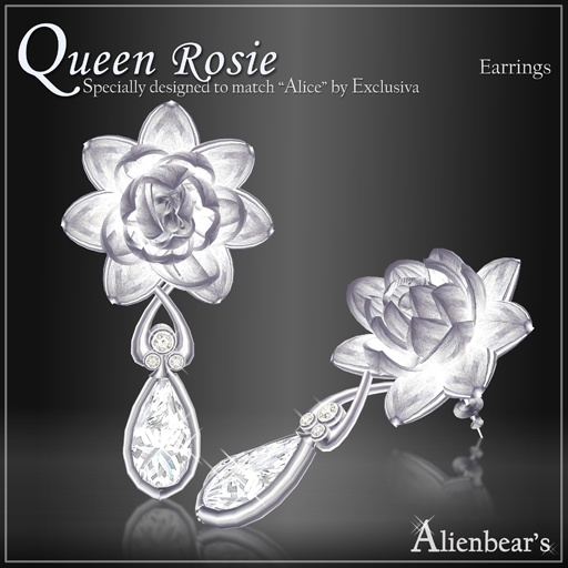 Queen Rosie earrings white