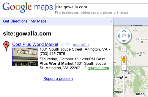 Gowalla - Google Maps citation