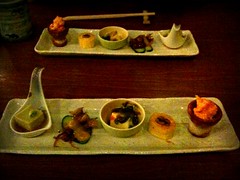Zensai (five kinds of appetisers of the day), Omakase course, Chiharu