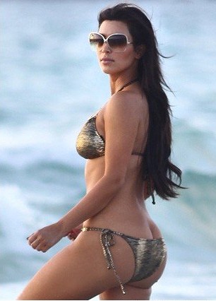 Kim Kardashian in bikini at Miami beach