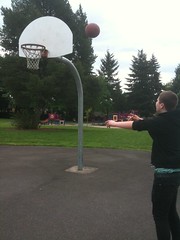 Shooting some hoops at Bella Vista Park