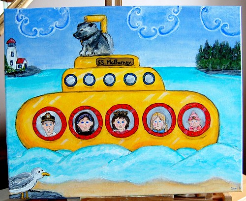 Hot off the easel...yellow submarine again