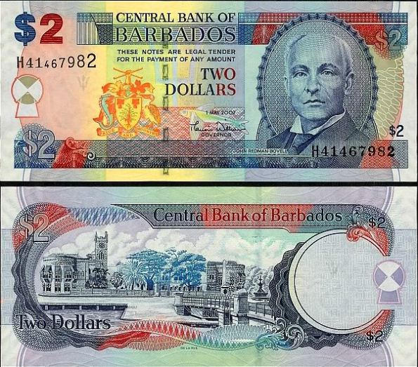 2 Doláre Barbados 2007