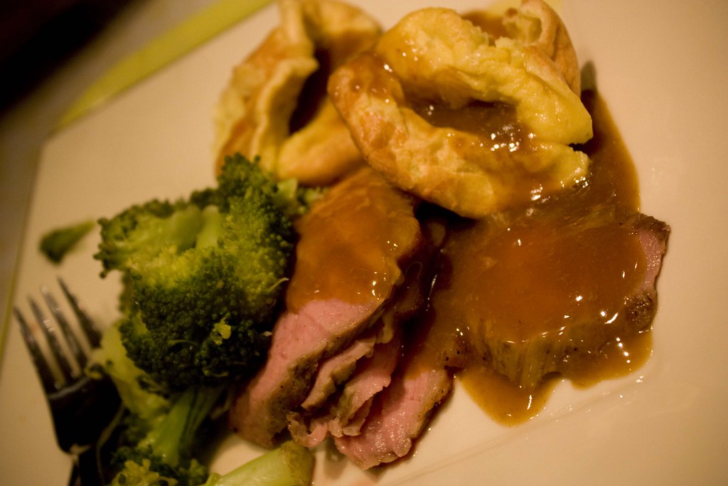 roast beef dinner with Yorkshire pudding