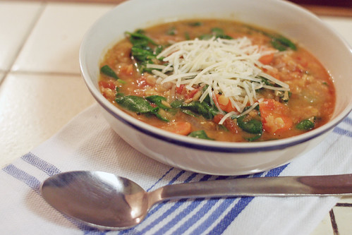 red lentil and vegetable soup