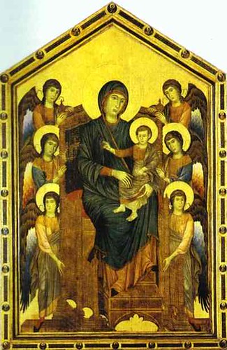 cimabue madonna enthroned with angels. Maestà (Madonna Enthroned).