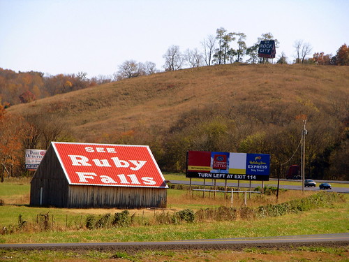 See Ruby Falls barn with Rock City Billboard