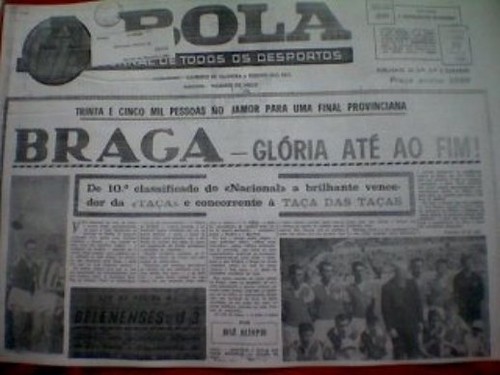 Edição do jornal A Bola no ano de 1966.