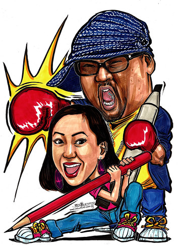Caricatures of Sheikh Haikel & Annabelle Francis A4