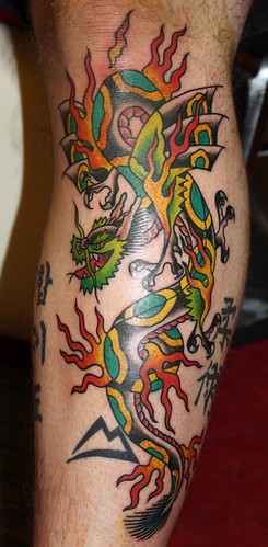 dragon shin tattoo on matt brunson from crowbar and kingdom of sorrow