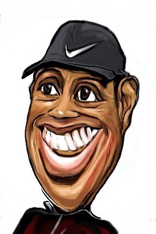 Tiger Woods caricature refined with iPhone app