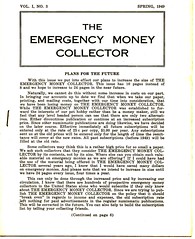 Emergency Money Collectors Spring 1949 Cover