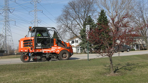 Village of Morton Grove Department of Public Works Elgin street sweeper at work. Morton Grove Illinois. Thursday, April 1st  2010. by Eddie from Chicago