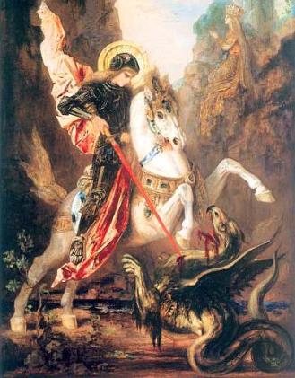 St George Slaying the Dragon, Gustave Moreau, 19th Century
