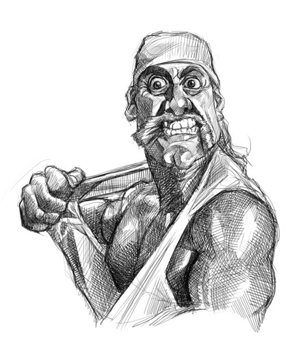 digital sketch of Hulk Hogan - 5