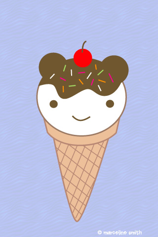 ice cream bear iPhone wallpaper