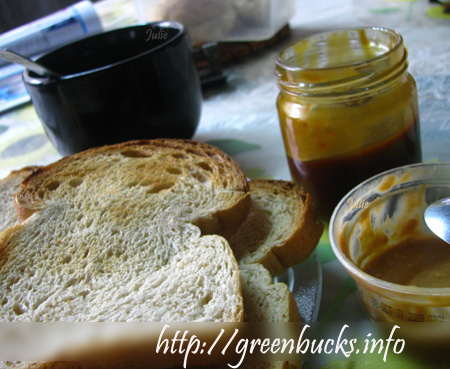 Coco Jam, Peanut Butter and Bread for Breakfast
