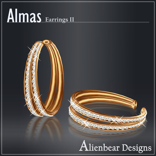 Almas gold earrings II white