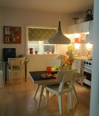 Polly Line's new Lundby kitchen 7, view from the living room