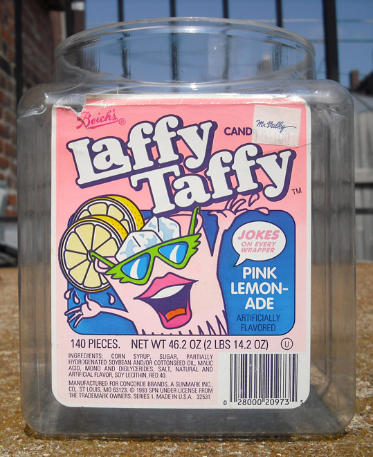 1993 Beich's Pink Lemonade Laffy Taffy Candy Counter Container