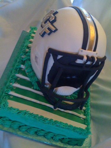 football helmet cake. UCF football helmet cake