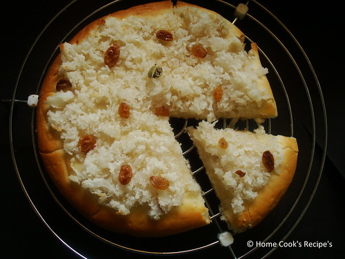 Sweet Pizza with Coconut and Raisins