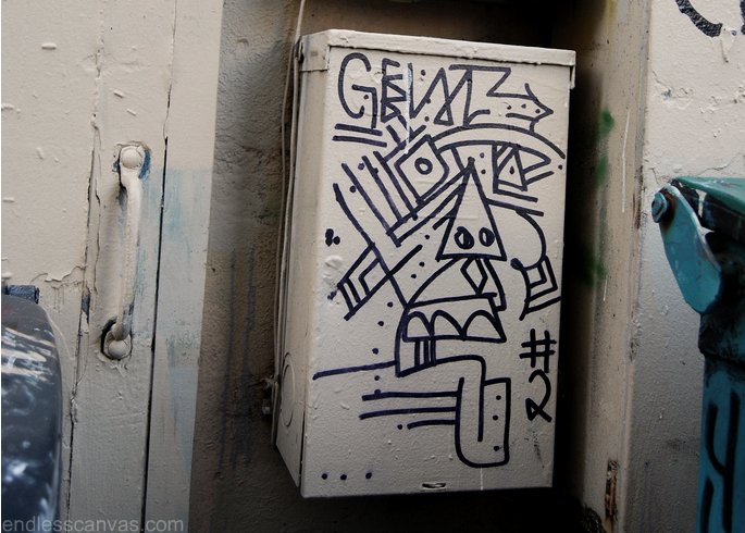 Gents Graffiti Character in Olympia Washington. 