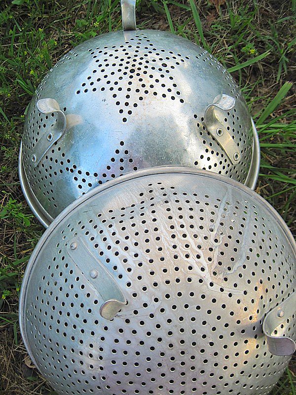 Old metal strainers