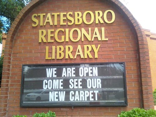 Statesboro Regional Library: Come see our carpet.