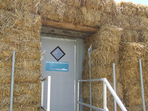 The hay-fortified Bonnaroo Radio studio