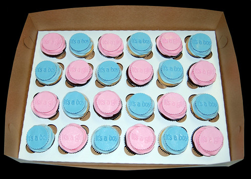 Baby shower cupcakes for twins - its a girl AND its a boy