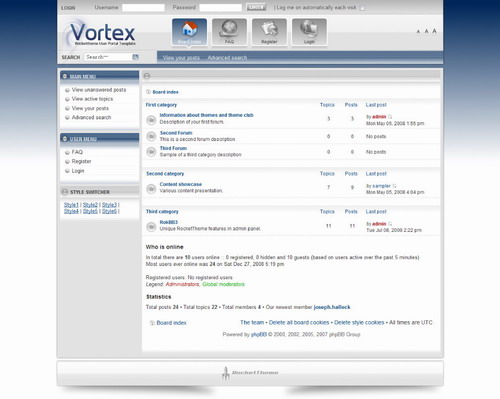 Vortex – RocketTheme phpBB3 Style
