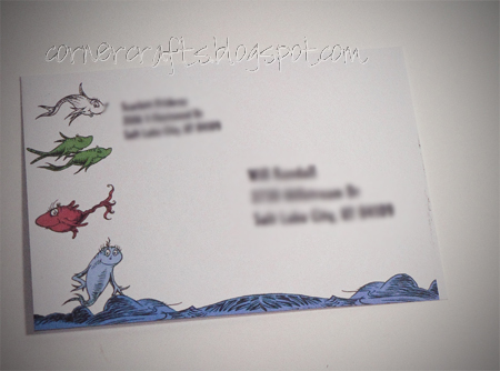 dr seuss birthday party invitations enveope
