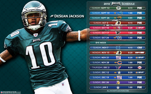 2010 Philadelphia Eagles Schedule - DeSean Jackson