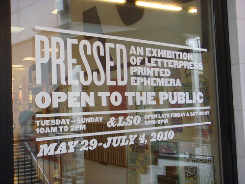 Pressed: an exhibition of letterpress printed ephemera