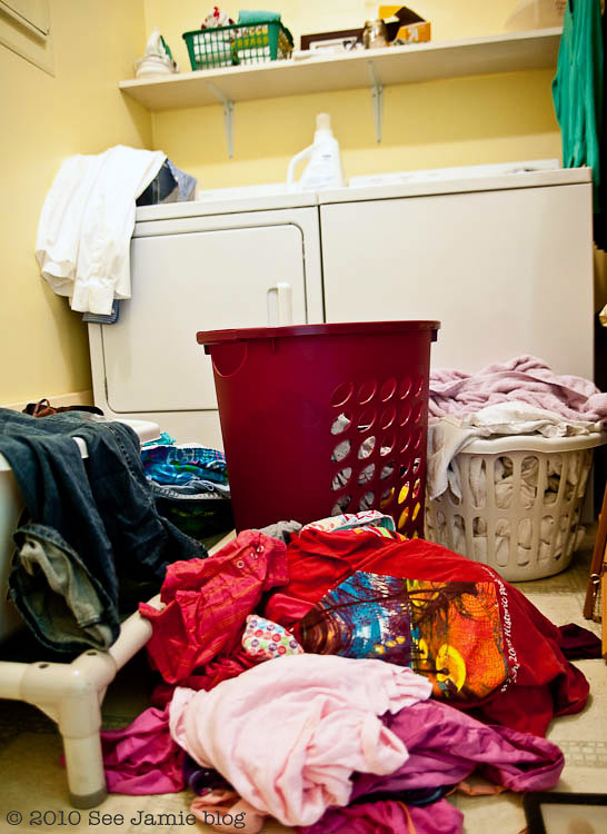 laundry piles